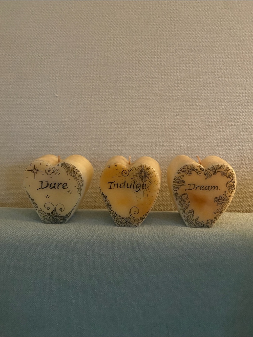 Vtg Longaberger Wildflower Heart Candle Refills Pottery Dish Dare Indulge Dream